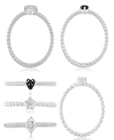 Macy's Black Cubic Zirconia Heart, Flower & Cushion Cut Ring 14k Yellow Gold Over Sterling Silver