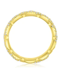 Macy's Cubic Zirconia Eternity Chain Ring 14k Yellow Gold Over Sterling Silver
