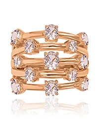 Macy's Morganite 5-Row Ring in 14k Rose Gold Over Sterling Silver