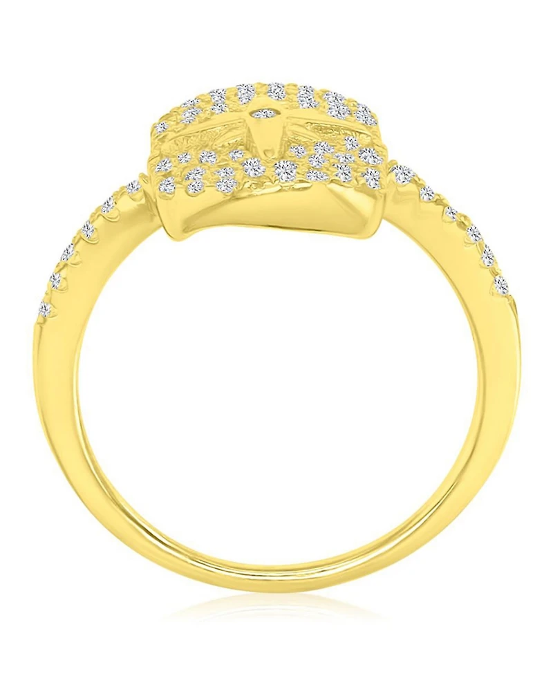 Macy's Cubic Zirconia Star Pave Ring in 14k Yellow Gold Over Sterling Silver