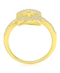 Macy's Cubic Zirconia Star Pave Ring in 14k Yellow Gold Over Sterling Silver