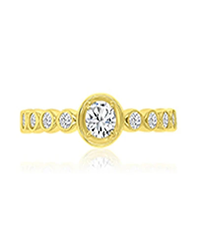 Macy's Cubic Zirconia Beaded Ring in 14k Yellow Gold Over Sterling Silver