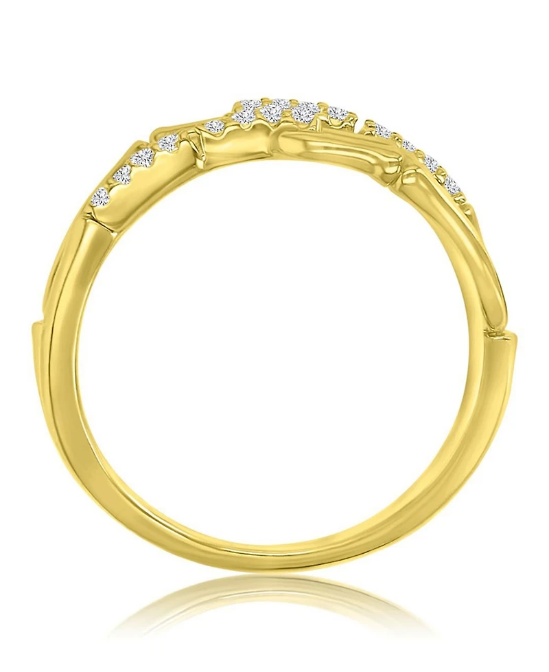 Macy's Elegant Cubic Zirconia Link Ring 14k Yellow Gold Over Sterling Silver