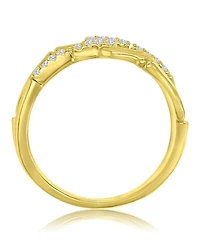 Macy's Elegant Cubic Zirconia Link Ring 14k Yellow Gold Over Sterling Silver