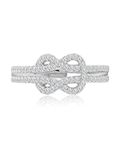 Macy's Infinity Knot Cubic Zirconia Ring in Rhodium Over Sterling Silver