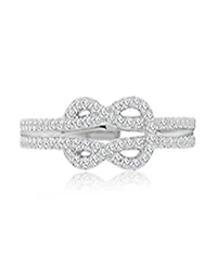 Macy's Infinity Knot Cubic Zirconia Ring in Rhodium Over Sterling Silver