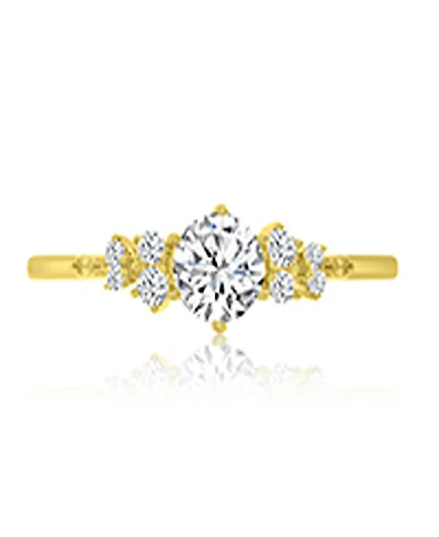 Macy's White Cubic Zirconia Ring in 14k Yellow Gold Over Sterling Silver