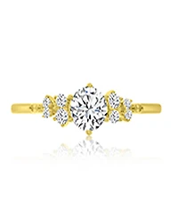 Macy's White Cubic Zirconia Ring in 14k Yellow Gold Over Sterling Silver