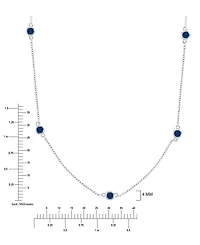 Macy's Created Blue Sapphire Station Necklace in Rhodium Over Sterling Silver