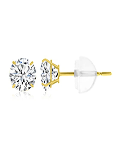 Macy's White Swarovski Zirconia Solitaire Earrings in 14k Yellow Gold