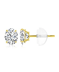 Macy's White Swarovski Zirconia Solitaire Earrings in 14k Yellow Gold