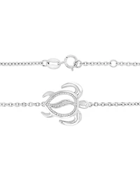 Macy's Diamond Accent Sea Turtle Bracelet in Rhodium Over Sterling Silver