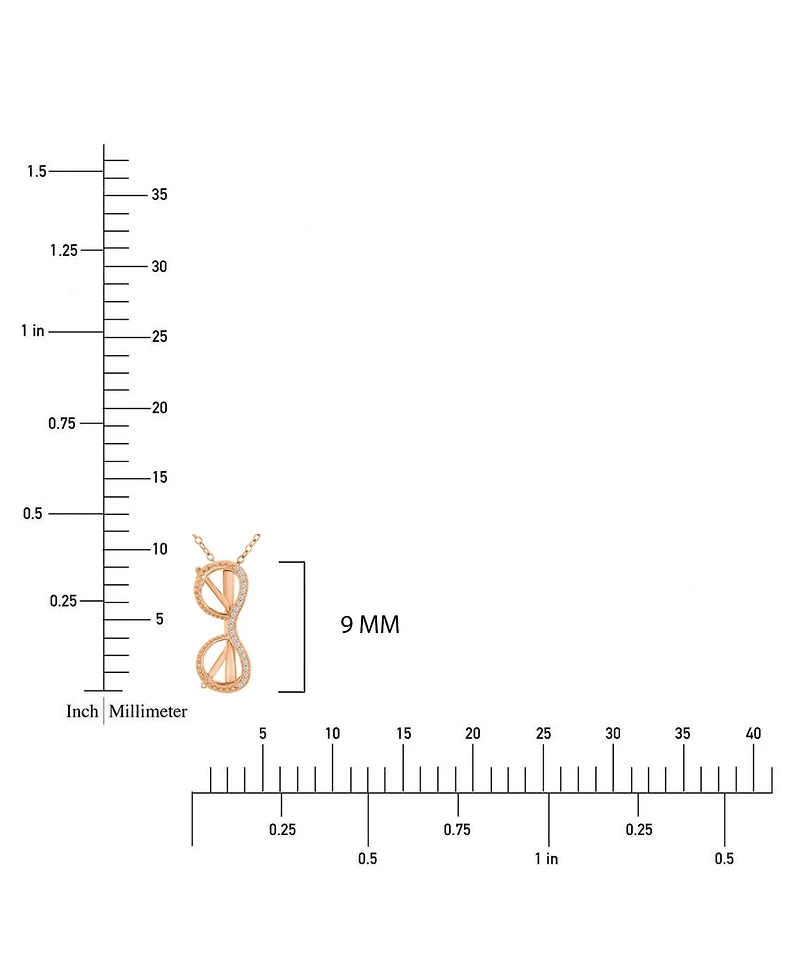 Macy's Diamond Accent Sunglasses Necklace in 14k Rose Gold Over Sterling Silver