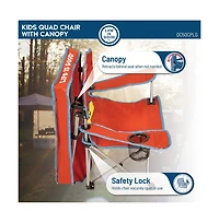 Life Is Good Max Shade Quad Folding Camp Chair With Tilt Uv Sun Protection Canopy Orange