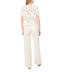 Vince Camuto Women's Short-Sleeve Crochet Blouse