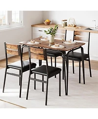 gaomon Dining Table Set for 4, Small Square Table and Chairs, 5 Piece Kitchen and Dining Set for Compact Spaces