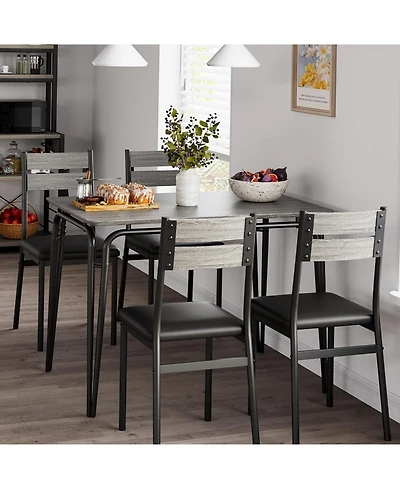 gaomon Dining Table Set for 4, Small Square Table and Chairs, 5 Piece Kitchen and Dining Set for Compact Spaces