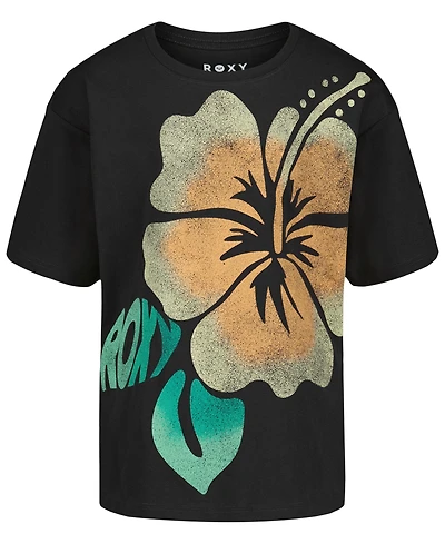 Roxy Girls' 7-16 Hibiscus Print Oversized T-Shirt