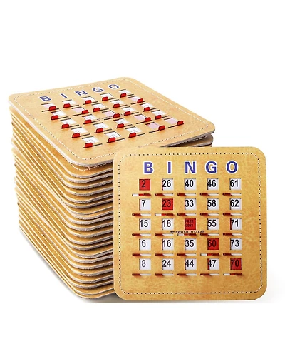 Gse Games & Sports Expert Shutter Bingo Cards, Easy-Read Large Print Bingo Cardboard with Sliding Windows (100-Pack)