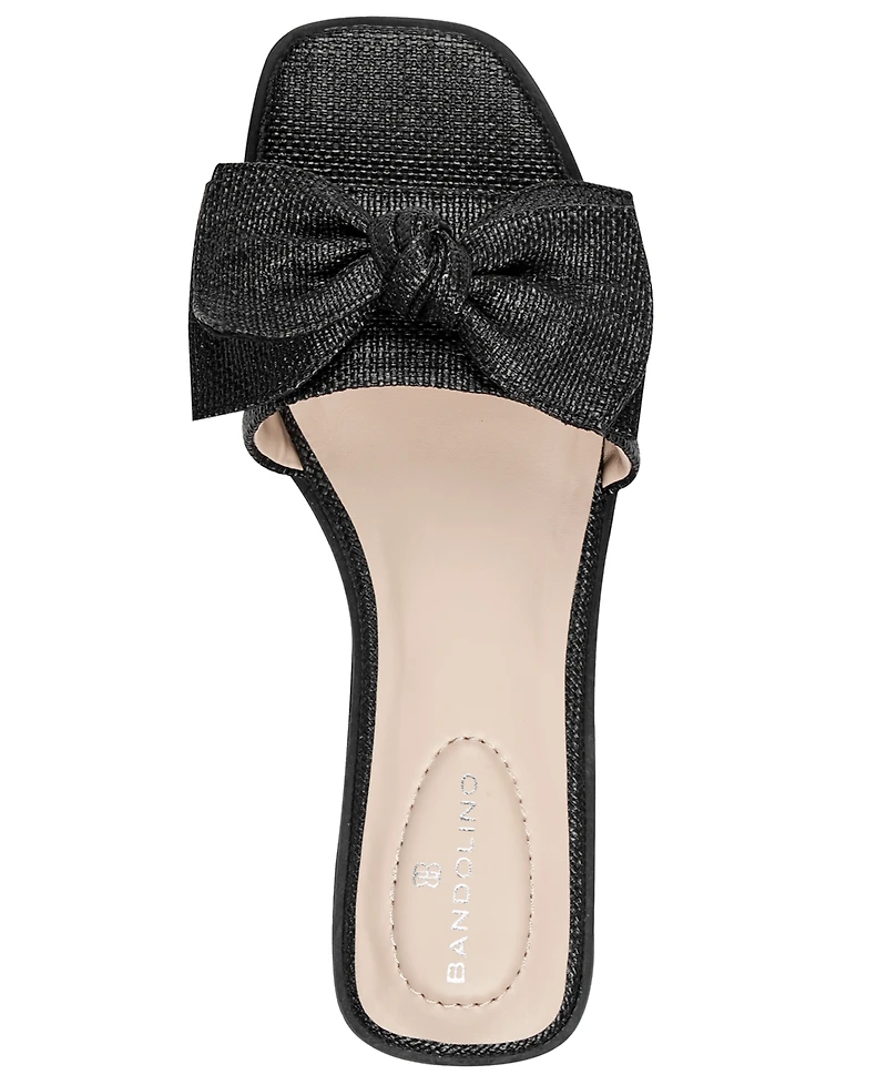 Bandolino Women's Violeta Bow Flat Slide Sandals