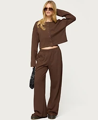 Edikted Women's Binah Wide Leg Terry Sweatpants