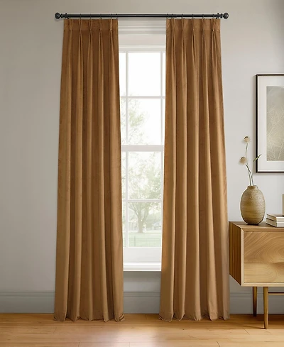 Half Price Drapes French Pleat Signature Velvet Blackout Curtain