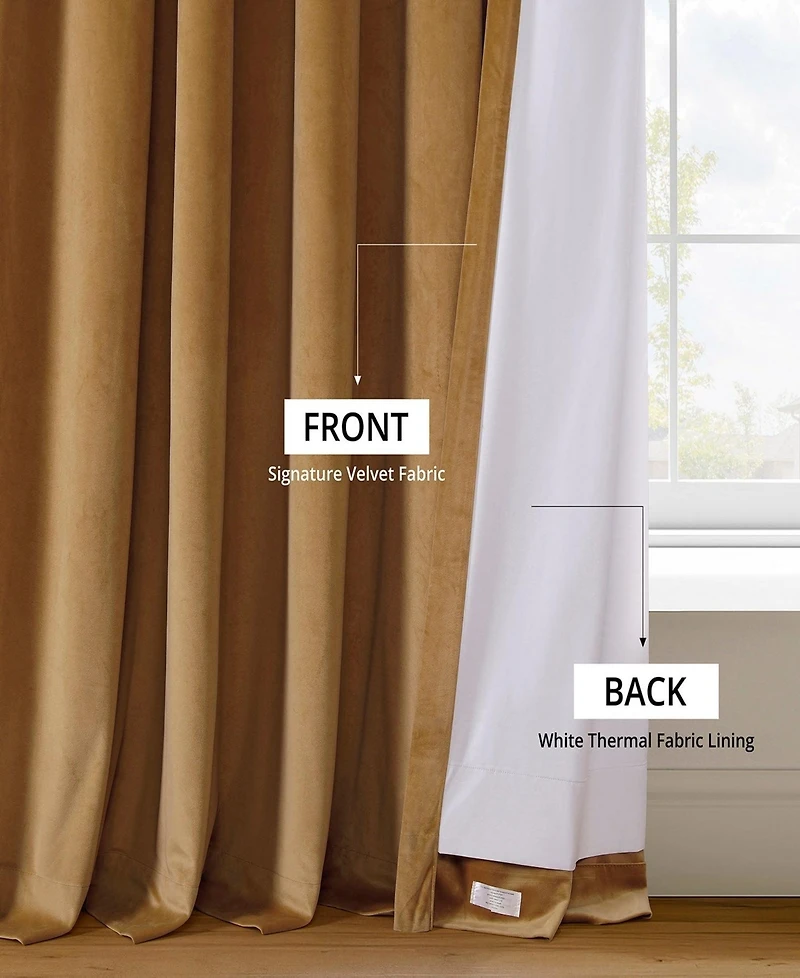 Half Price Drapes French Pleat Signature Velvet Blackout Curtain