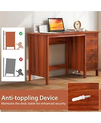 Mecale Home Office Computer Desk with 3 Drawers and Spacious Desktop, Study Workstation