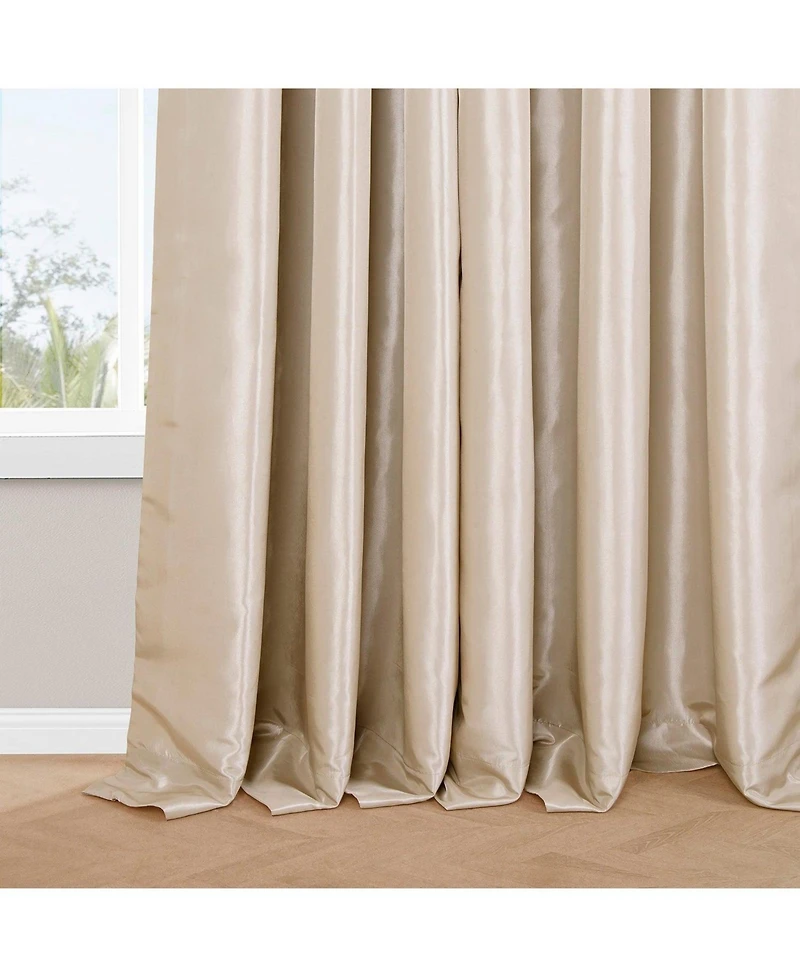 Half Price Drapes French Pleat Faux Silk Taffeta Blackout Curtain
