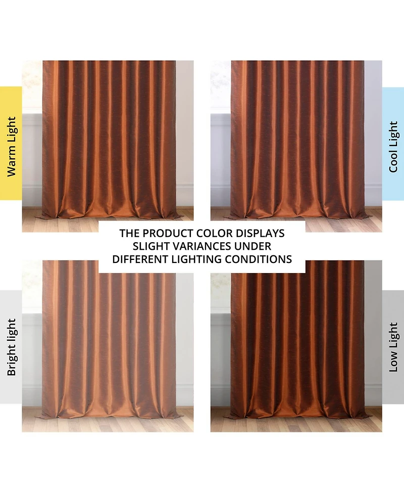 Half Price Drapes French Pleat Vintage Textured Faux Dupioni Silk Blackout Curtain