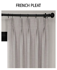 Half Price Drapes French Pleat Textured Faux Linen Room Darkening Curtain