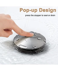 Rainsken 2 Pcs Bathroom Sink Drain without Overflow