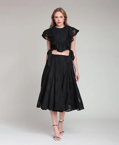 Avec Les Filles Women's Side Zippered Maxi Skirt