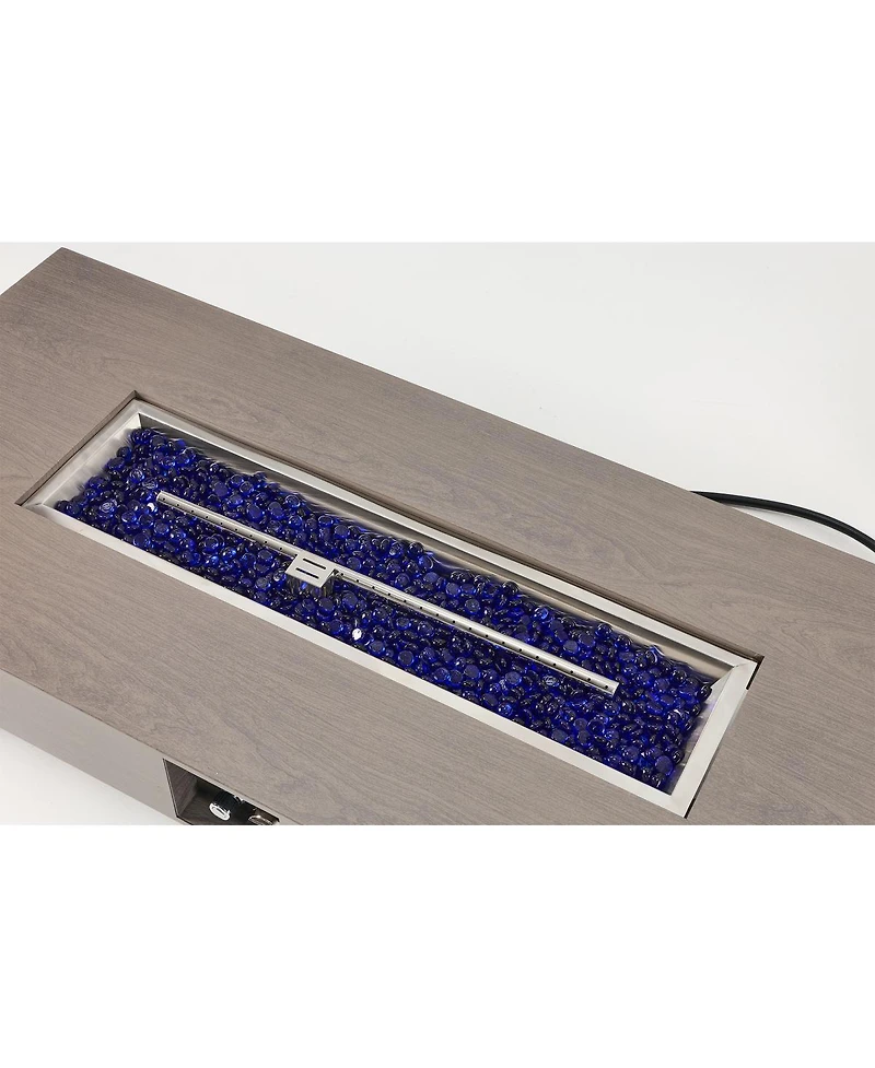 Streamdale Furniture 54" Propane Fire Pit Table w/ Rain Cover, 50,000 Btu Rectangular Heater