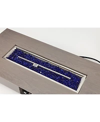 Streamdale Furniture 54" Propane Fire Pit Table w/ Rain Cover, 50,000 Btu Rectangular Heater