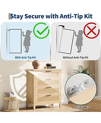 gaomon Fluted Dresser for Bedroom, Chest of Dressers 35.4" Tall Dresser for Closet with 4 Fluted Dressers Chest with Clothes Storage Cabinet