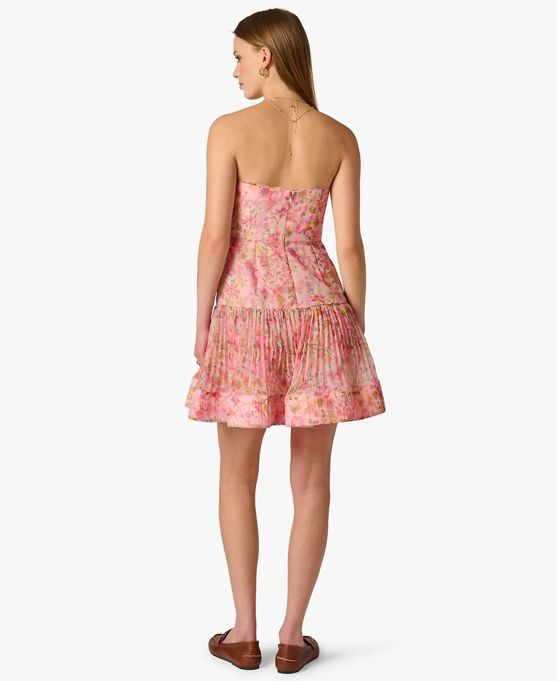 Adrianna Women's Strapless Back Zip Closure Mini Dress