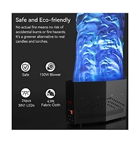 Artudatech 150W Safe Led Flame Effect Light, 4ft Realistic Fire with Rgb Colors & Dmx Control for Party & Home Decor