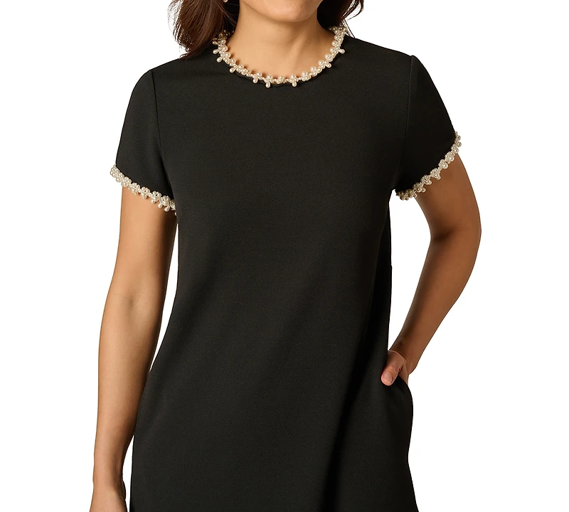 Adrianna Papell Women's Crew Neck Mini Dress