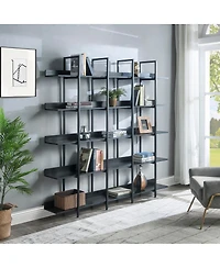 Streamdale Furniture 5 Tier Vintage Industrial Bookcase with Metal Frame & Mdf Board