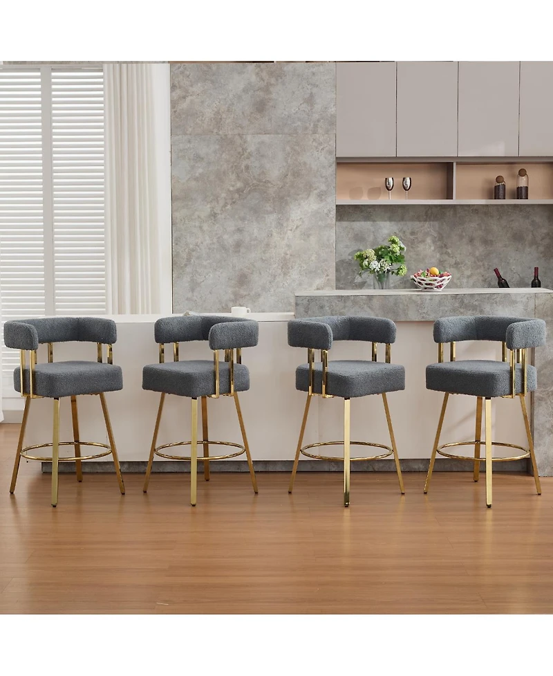 Streamdale Furniture Ts Modern decorative chair, living room side chair with gold legs, no wheels, 2PC