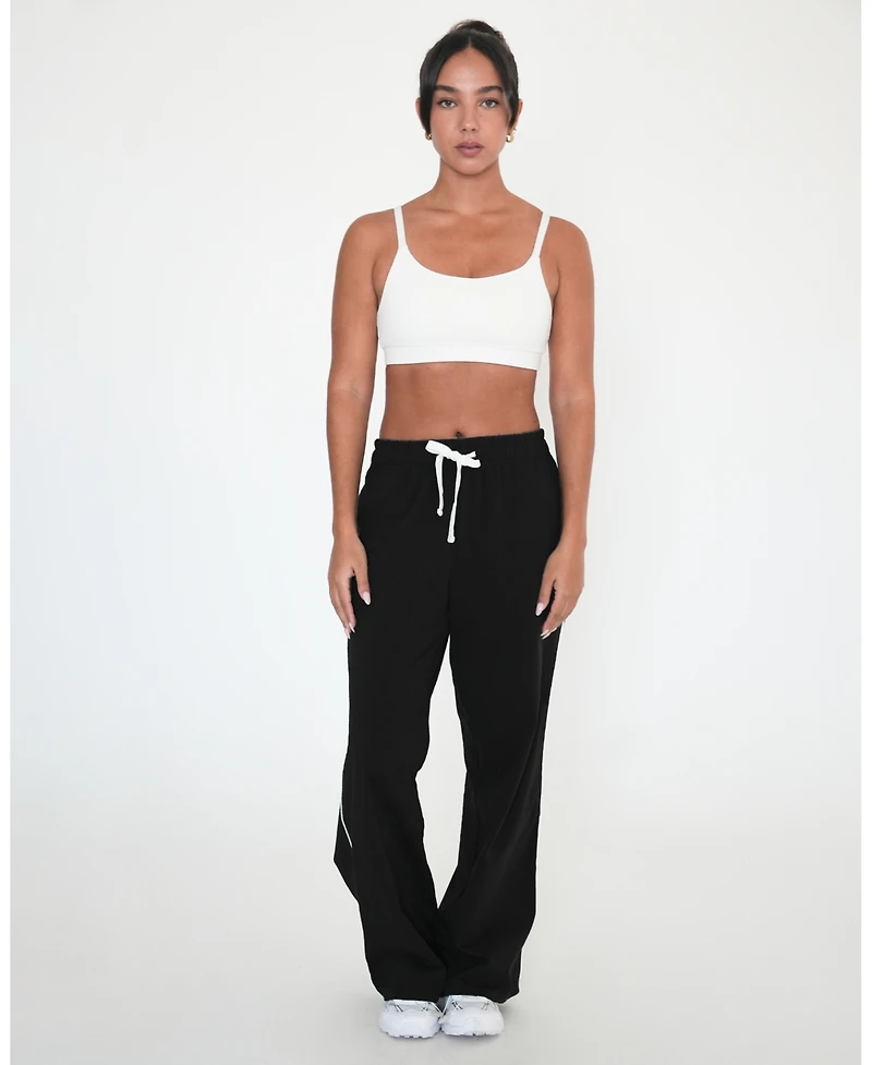 Rebody Active Women's Rugby Piping Relaxed Wide Leg Pant