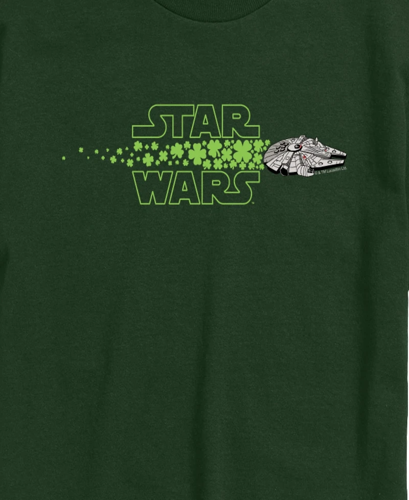 Airwaves Men's Star Wars Millennium Falcon Logo Shamrocks Short-Sleeve Graphic T-Shirt
