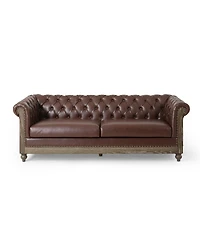Streamdale Furniture Retro Style Comfy 3-Seat Sofa with Wooden Legs