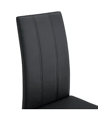 Streamdale Furniture 2-Pack Pu Upholstered Dining Chairs - Black Modern Kitchen Side Chairs