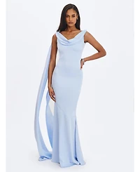 Miss Circle Women's Eira Cowl Scarf-Detail Mermaid Maxi Dress