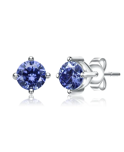 GigiGirl Sterling Silver Solitaire Stud Earrings