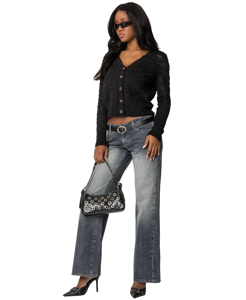 Edikted Women's Georgie Textured Knit Cardigan