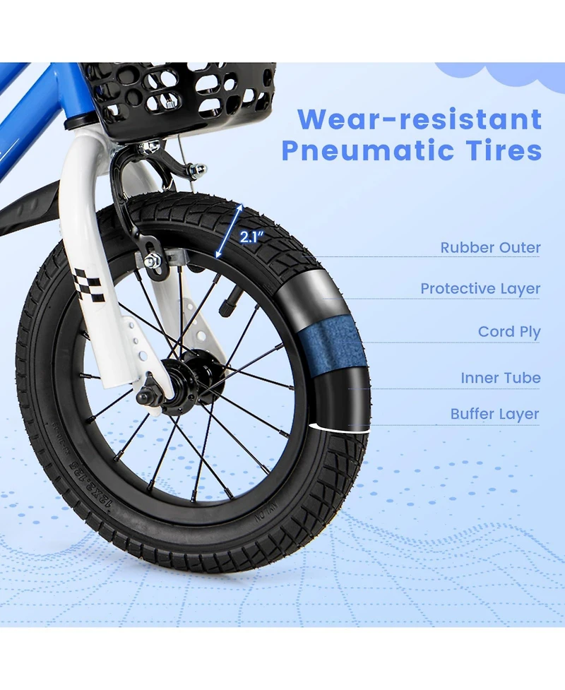 Mecale Kids Bike Children Bicycle with Training Wheels for 3-4 Years