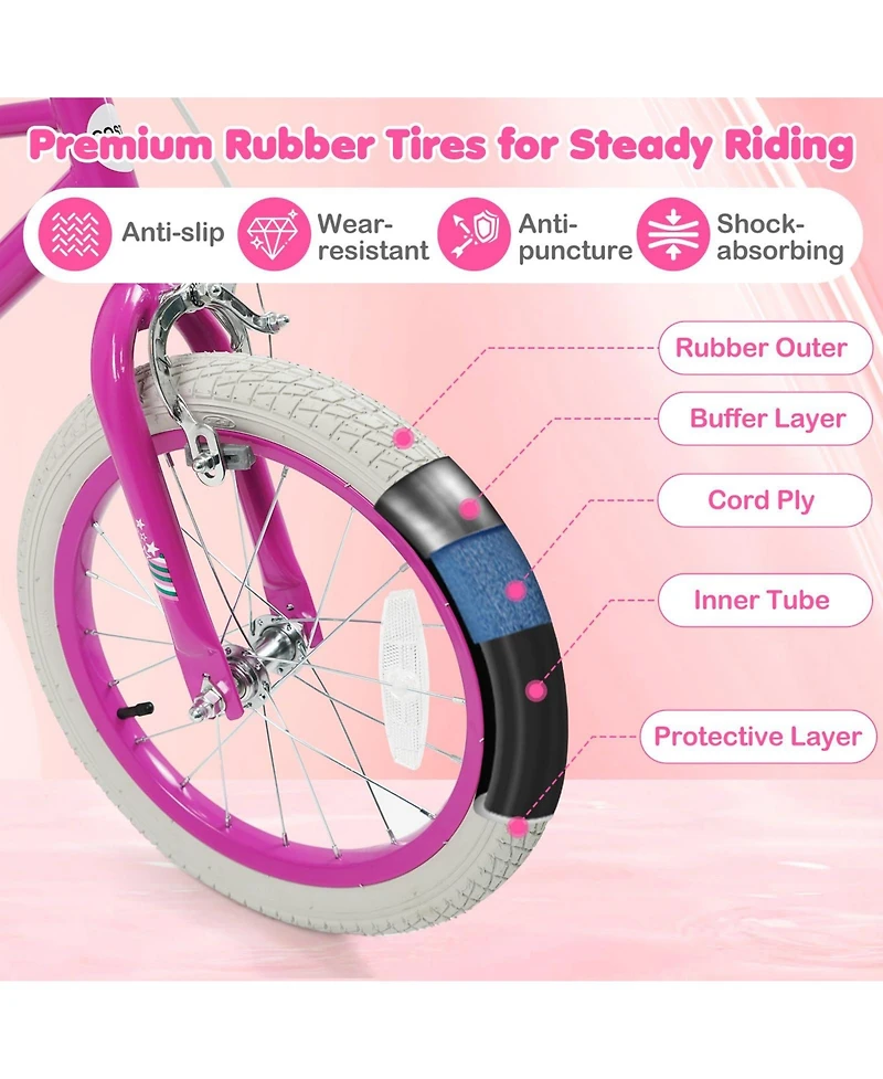 Mecale Inch Kids Bike for Aged 3-8 Years Old with Adjustable Handlebar - Starlight Wave